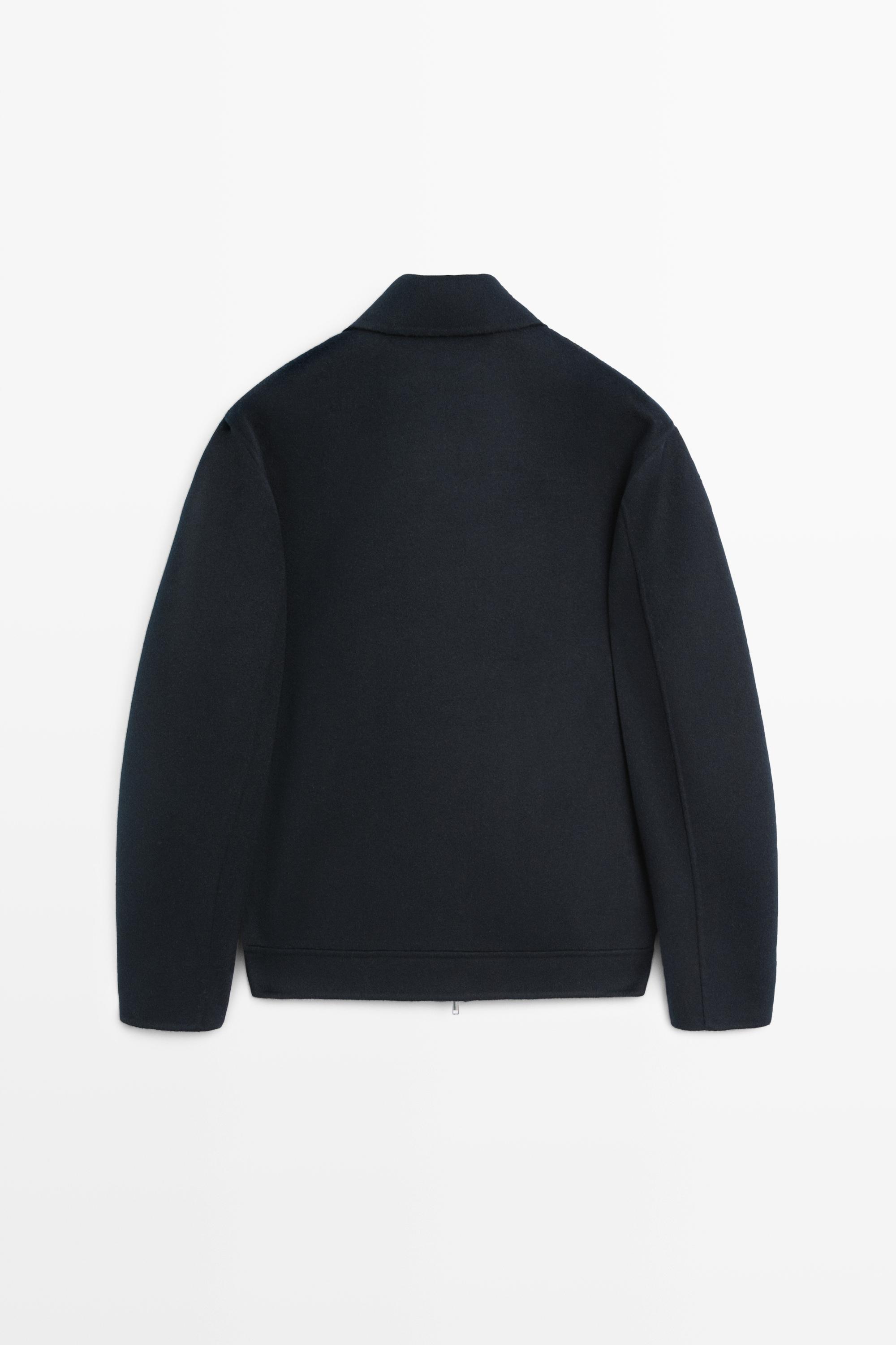 Blouson zippé en laine mélangée